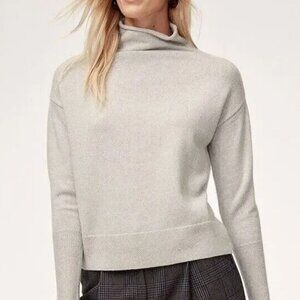 Aritzia Wilfred Small Beige Merino Wool Turtleneck Sweater Soft Knit Minimalist
